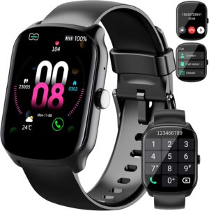 Smart Watch for Men Women, 1.95"HD Smartwatch (Dial/Answer Calls), Heart Rate/Sleep Monitor Fitness Smartwatch, Curved Screen Watches, 112+ Sports Modes Activity Trackers,IP68 Waterproof, Black